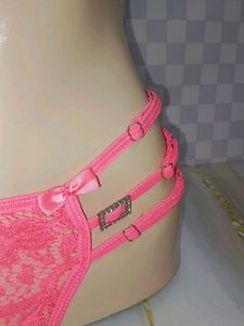 (1403)Cute Pink Lace Thong
