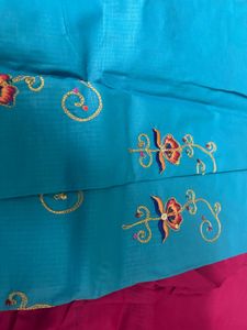 Embroidered Kurta Set Material with Dupatta