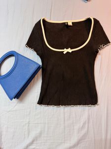 Black bow-tie top