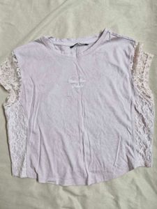 Cute Lace Trim Crop Top