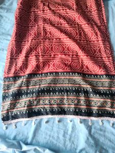 Red Ethnic Kurta with Black Skirt