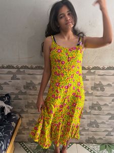 Yellow Floral Print Sundress