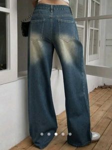 Vintage Wash Wide Leg Jeans