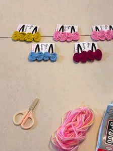 Handmade Crochet Hair Clips - Set of 3