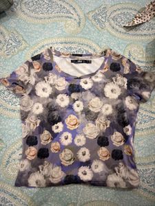 Floral Print Short Sleeve Top