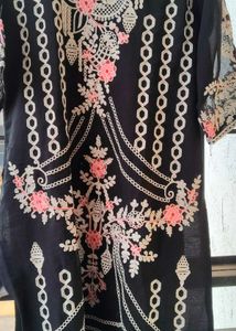 Embroidered Black Kurta