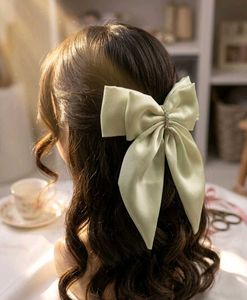 handmade Elegant Satin Bow Hair Clip
