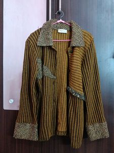 Unique Striped Textured Cardigan