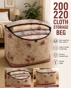 Large Floral Cloth Storage Bag