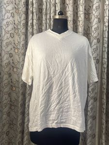 Avon Basic White V-Neck T-Shirt