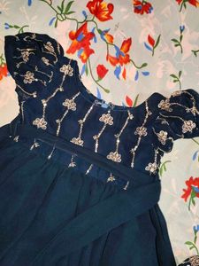 Elegant Dark Blue Girls' Party Dress