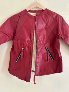 Red Leather Moto Jacket