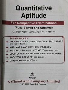 QUANTITATIVE APTITUDE FROM DR. R.S.AGGARWAL