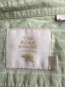 The bear house Light Green Striped Casual Shirt