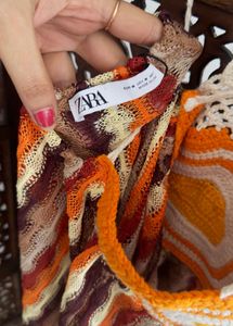 Zara Limited Edition Crochet Bohemian MIDI Dress
