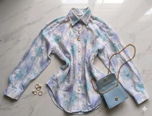 Victorian Style Floral Print Button-Up Shirt
