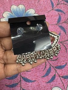 Elegant Silver Jhumka Earrings