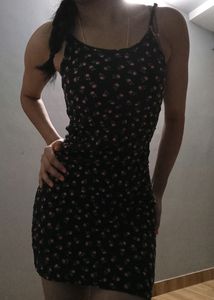 Qutie Floral Print Spaghetti Strap Mini Dress