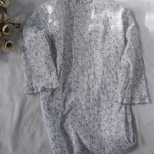 Cute Floral Print Smocked top