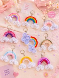 Handmade pipe cleaner Rainbow Keychain🌈😘