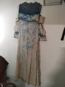 Off-the-Shoulder Bleach Dress