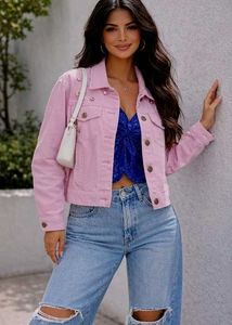 Stylish Pink Denim Jacket