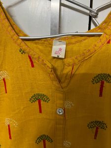 Yellow Embroidered Kurta