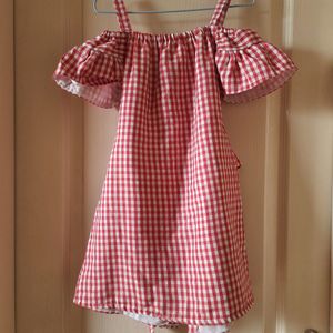 Fairies Forever Red Plaid Cold Shoulder Dress