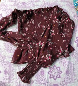 Floral Smocked Off-Shoulder Top