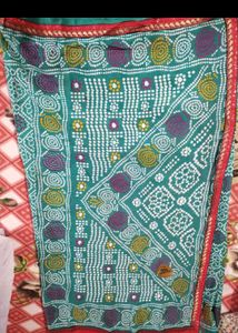 🌼Beautiful Teal Bandhani Saree🌼