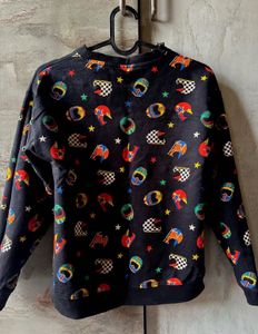 Cool Helmet Print Sweater