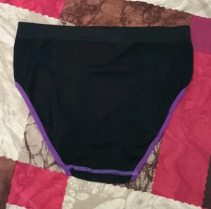 Comfortable Black &amp; Purple Trim Briefs