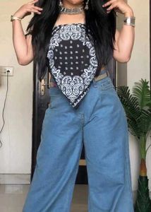 Stylish Bandana Print Crop Top