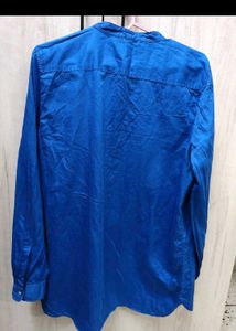 Vibrant Blue Button-Up Tunic