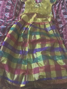 Traditional Pattu Pavadai Or Lehenga Choli Set
