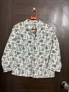 Printed Grey Stiched Top for ladies Casual wear