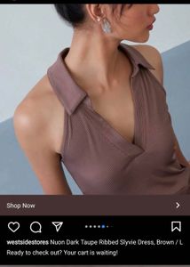 Brown Sleeveless Collared tank Top