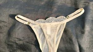 Sheer Lace Trim Thong