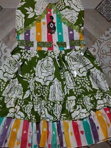 Girls Floral Print Party Dress Size-30