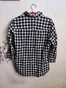 Checked Button-Up Shirt