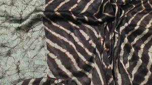 stripped georgette saree