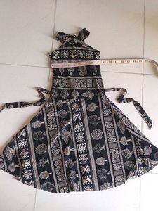 Girls' Black &amp; White Print Halter Dress