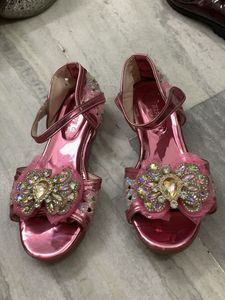 Sparkling Pink Bow Sandals for Girls