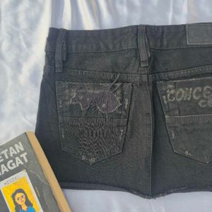 Mini Denim Skirt /Goth
