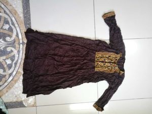 Embroidered Brown Kurta