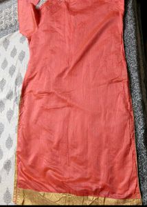 Elegant Peach Embroidered Kurta