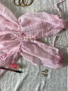 y2k Beautiful Pink Ethnic Gown
