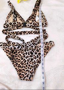 Leopard Print Triangle Bikini set