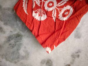 Vibrant Red Block Print Kurta
