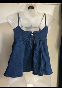 Blue Denim Spaghetti Strap Top